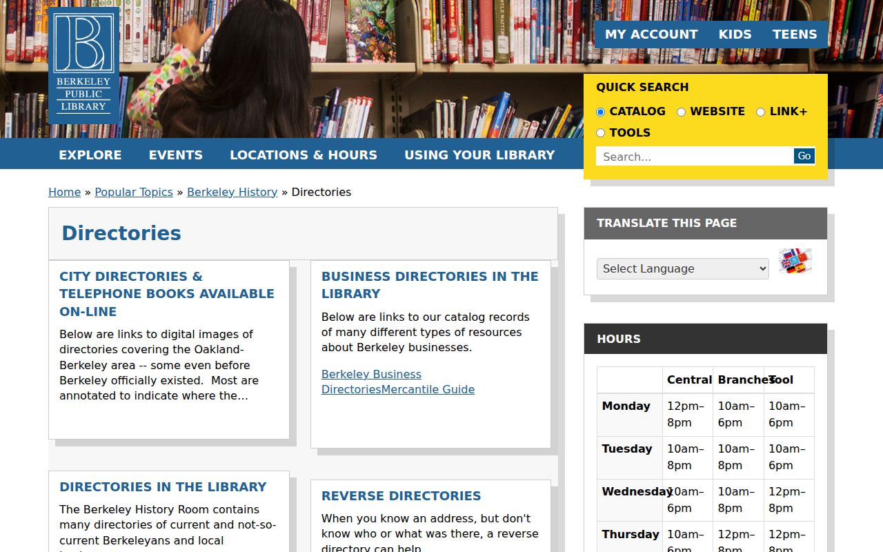 Berkeley city directory and reverse directory holdings