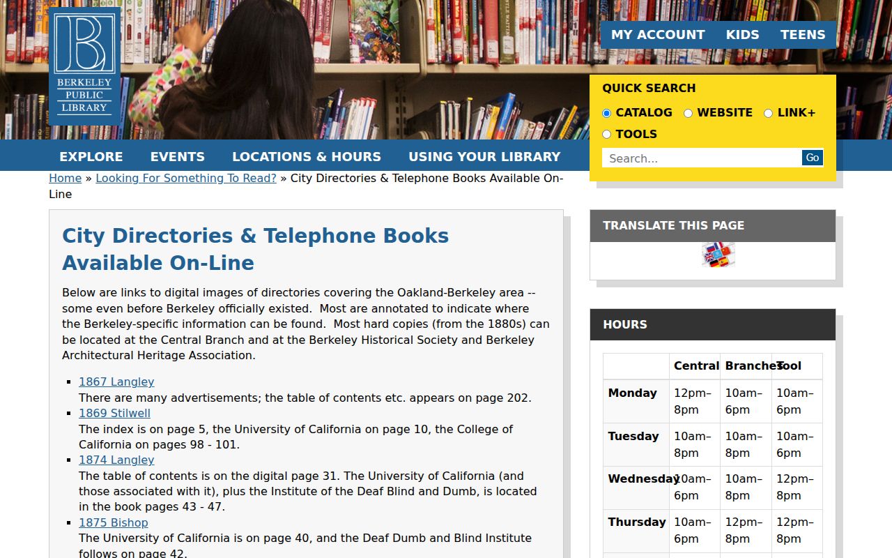 Berkeley city directory digitized directory and telephone book list