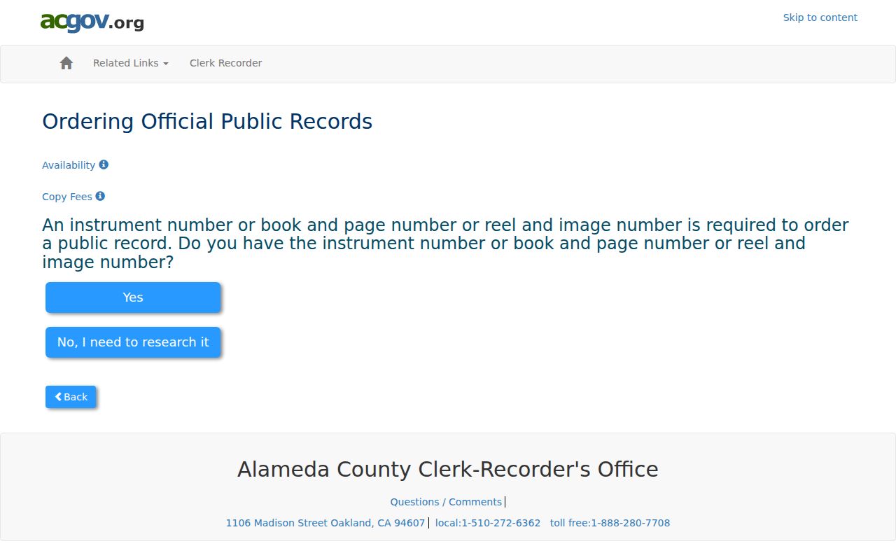 Berkeley residents directory view of Alameda County official records