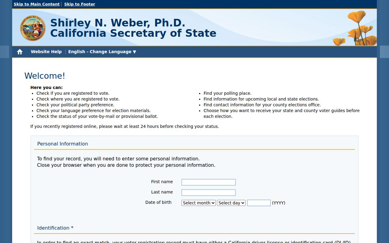 Berkeley residents directory voter status authentication form