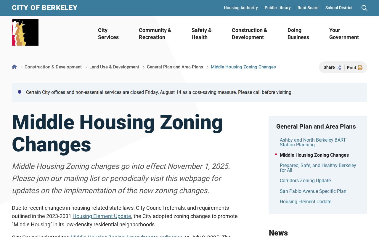 Berkeley neighbors lookup view of Berkeley zoning amendment information