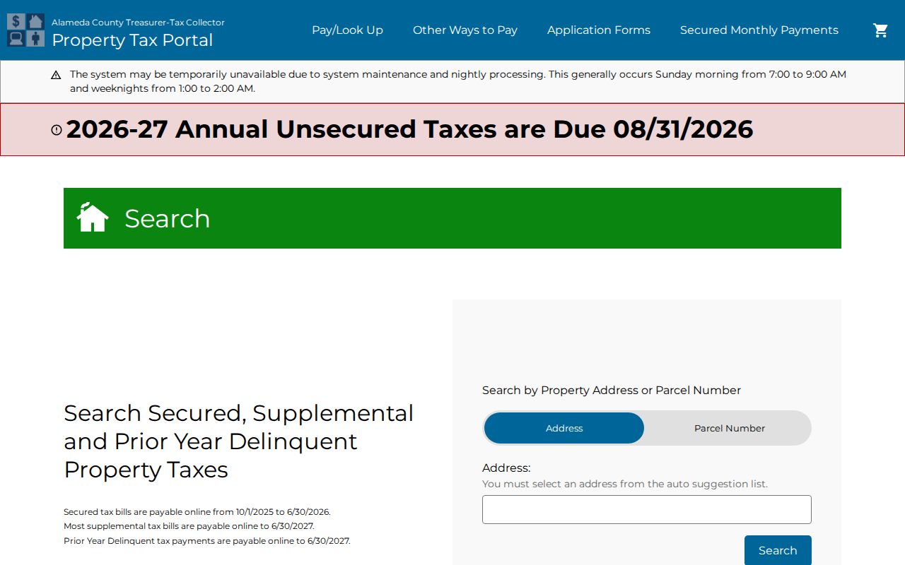 Berkeley street directory Alameda property tax search